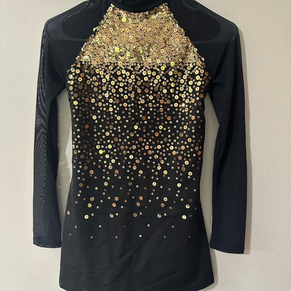Balera Black and Gold Sequin dance costume